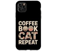 Custodia per iPhone 11 Pro Max Libro del caffè Cat Repeat Cute Cozy Cat Lover
