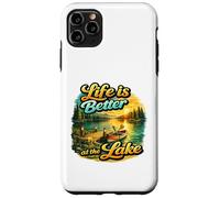 Custodia per iPhone 11 Pro Max Life Is Better At The Lake Sunset Canoe Nature Vibes Graphic