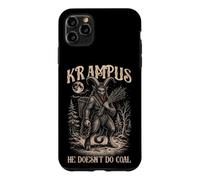 Custodia per iPhone 11 Pro Max Linoleografia Krampus Non fa Coal Dark Folklore Men