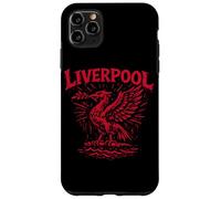 Custodia per iPhone 11 Pro Max Liverpool England Zine Ink con stampa rossa a forma di uccello con fegato