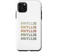 Custodia per iPhone 11 Pro Max Love Heart Phyllis Tee Grunge/Vintage Style Nero Phyllis
