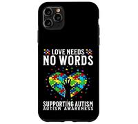 Custodia per iPhone 11 Pro Max Love Needs No Words Autism Awareness Support Gifts Parents