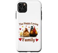 Custodia per iPhone 11 Pro Max Loving Cute Chicken Family Hen Rooster Chick Funny Farmer