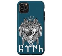Custodia per iPhone 11 Pro Max Lupo Tengri Antica Iscrizione Turca Spirituale