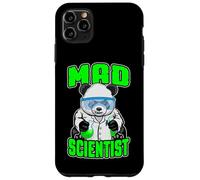Custodia per iPhone 11 Pro Max Mad Scientist Panda Bear, divertente animale, fanatico della scienza STEM