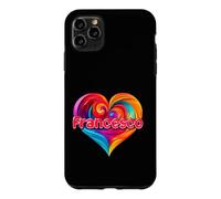 Custodia per iPhone 11 Pro Max Maglietta con scritta "I Heart Love Francesco", con nome colorato