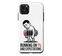 Custodia per iPhone 11 Pro Max Maglietta con scritta "Running On 1 Percent And Expectations"