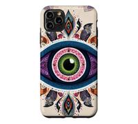 Custodia per iPhone 11 Pro Max Mandala Evil Eye Art Style Boho Hippie estetica tribale
