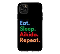 Custodia per iPhone 11 Pro Max Mangia sonno ripetizione Aikido per gli amanti dell'Aikido