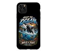 Custodia per iPhone 11 Pro Max Mantieni l'Oceano Libero per gli Amanti delle Orca