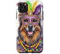 Custodia per iPhone 11 Pro Max Mardi Gras Belgian Tervuren Dog