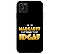 Custodia per iPhone 11 Pro Max Margaret Joke IDGAF Meme Funny Halloween Girl Costume Maggie