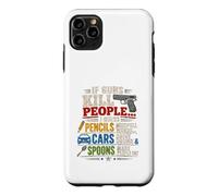 Custodia per iPhone 11 Pro Max Matite umoristiche Sarcastiche Macchine e Cucchiai