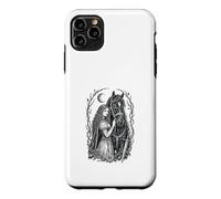 Custodia per iPhone 11 Pro Max Medieval Maiden Horse Gothic Fantasy Sword Moon Design