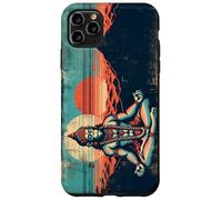 Custodia per iPhone 11 Pro Max Meditazione Hanuman Vintage Tramonto Empowering Yoga Meditazione
