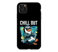 Custodia per iPhone 11 Pro Max Mellow Penguin Tropical Shirt Retro Geometric Art