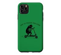 Custodia per iPhone 11 Pro Max Meme cristiano per lodare il monopattino Lord Frog