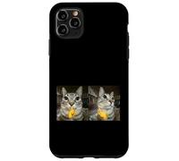 Custodia per iPhone 11 Pro Max Meme di Silly Staring Cat, divertente disegno felino