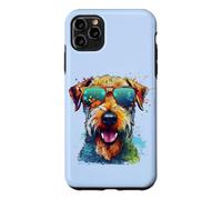 Custodia per iPhone 11 Pro Max Mens Colorful Paint Splash Pop Art Airedale Terrier Lover