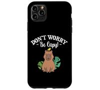 Custodia per iPhone 11 Pro Max Mens Womens Kids Girls Kawaii Lover Don't Worry Be Capy