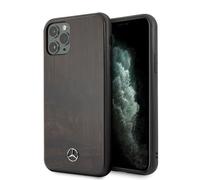 Custodia per iPhone 11 Pro Max Mercedes Wood Line Palissandro Marrone