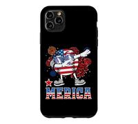 Custodia per iPhone 11 Pro Max Merica Baseball Dabbing 4th of July Patriotic American Flag