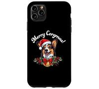 Custodia per iPhone 11 Pro Max Merry Corgmas Christmas Xmas Black Tricolor Corgi Lover