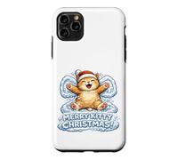 Custodia per iPhone 11 Pro Max Merry Kitty Christmas - Angelo con neve, adorabile per bambini e bambine