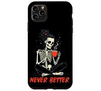 Custodia per iPhone 11 Pro Max messy bun drinking coffee for women never better skeleton