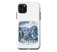 Custodia per iPhone 11 Pro Max Meteora Grecia Monastero Vintage Viaggi Paesaggio Arte