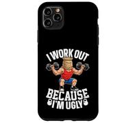 Custodia per iPhone 11 Pro Max Mi alleno perché sono brutto, divertente, umorismo, scherzo in palestra