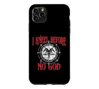 Custodia per iPhone 11 Pro Max Mi inginocchio davanti a nessun Dio, Baphomet, Pentagramma, Occulto Satanico