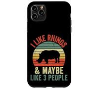 Custodia per iPhone 11 Pro Max Mi piacciono i rinoceronti e forse piace 3 Persone Vintage Rhino Retro