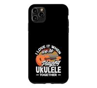 Custodia per iPhone 11 Pro Max Mi piace quando suoniamo l'ukulele insieme Retro Sun