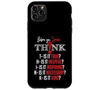 Custodia per iPhone 11 Pro Max Mindful Speech Acronym True Helpful Inspiring Kind Graphic