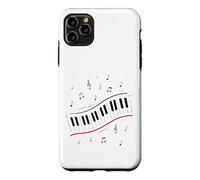 Custodia per iPhone 11 Pro Max Minimal Piano Beat Tastiera Note Musicali Pianista Arte Musicale