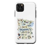 Custodia per iPhone 11 Pro Max Minnesota, Mappe Icone MN, Duluth, Saint Paul, Rochester