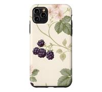 Custodia per iPhone 11 Pro Max Modello Cottagecore del fiore rosa del rovo della mora