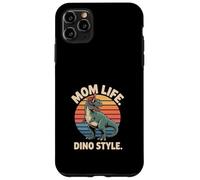 Custodia per iPhone 11 Pro Max Mom Life Dino Style Retro T Rex Dinosauro Mamma
