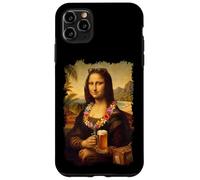 Custodia per iPhone 11 Pro Max Mona Lisa In Vacanza Alle Hawaii Con Birra Spiaggia