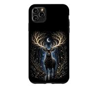 Custodia per iPhone 11 Pro Max Moonlit Mystic Deer Fantasy Foresta Grafica