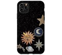 Custodia per iPhone 11 Pro Max Mosaico celeste di mezzanotte vintage Cosmic Sun Trendy Y2K