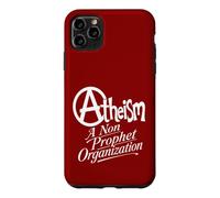 Custodia per iPhone 11 Pro Max Motivo ateismo cerchiato e design bianco slogan