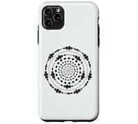 Custodia per iPhone 11 Pro Max Motivo floreale nero con motivo a vortice - grazioso mandala floreale circolare