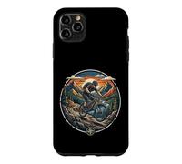Custodia per iPhone 11 Pro Max Mountain Bike Alpi Fiume Tramonto Ciclista Natura