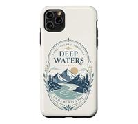 Custodia per iPhone 11 Pro Max Mountain River Faith Verse Deep Waters Comfort Citazione