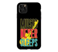 Custodia per iPhone 11 Pro Max Music Never Sleeps - Basso retrò anni '80