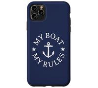Custodia per iPhone 11 Pro Max My Boat My Rules (Bianco Vintage) Barca e Vela