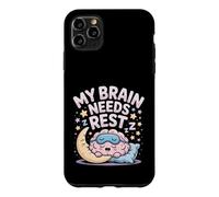 Custodia per iPhone 11 Pro Max My Brain Needs Rest Burnout Stanco Umore Esausto -
