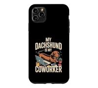 Custodia per iPhone 11 Pro Max My Dachshund Is My Coworker Bassotto Smart Working